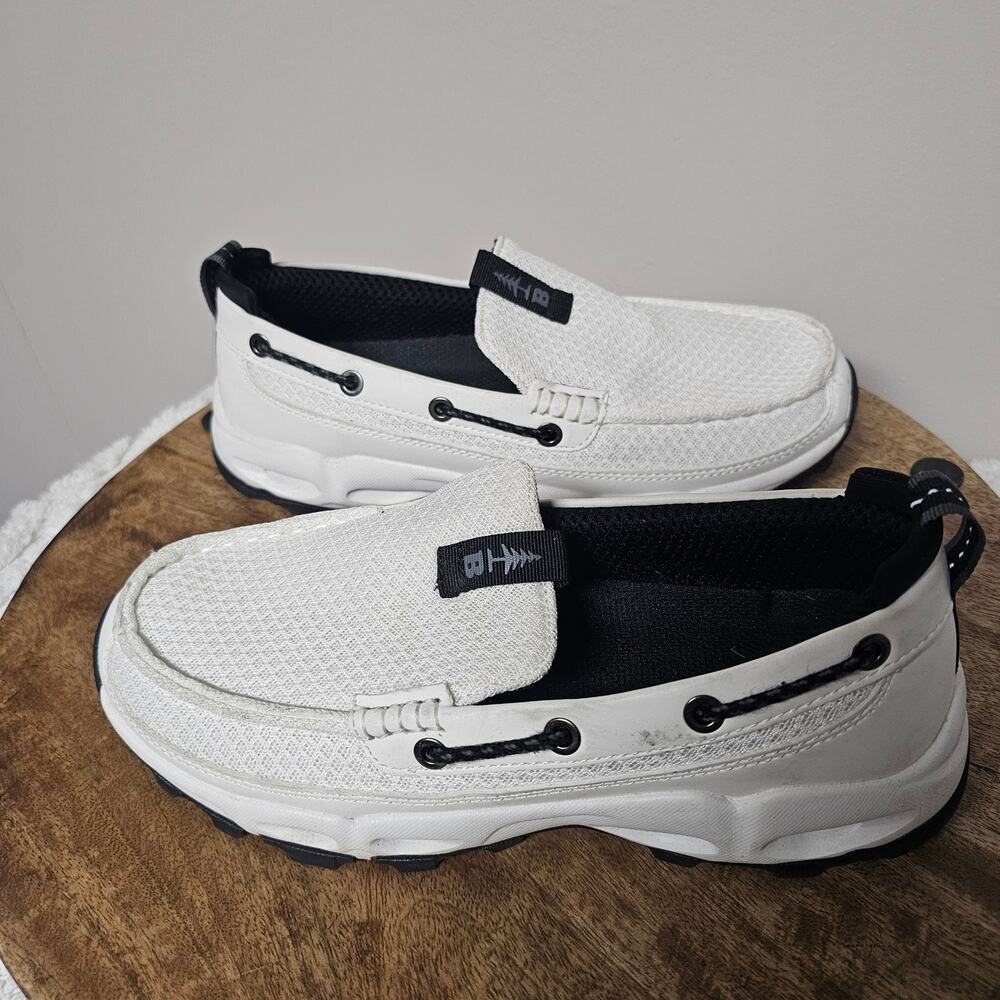 Bass Outdoor White Mens Deck Shoes‎ Water Resistant Boating Hiking Size 7.5